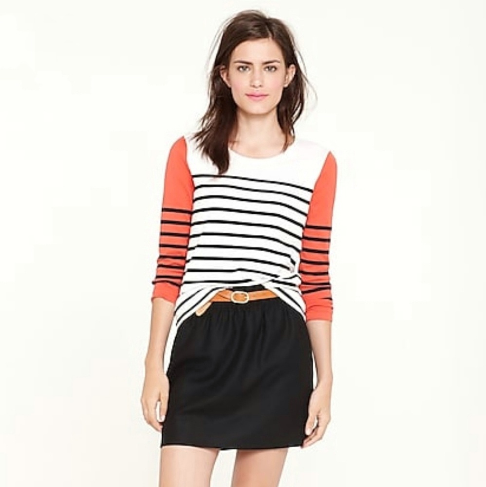 J.Crew Colorblock Stripe Top Shirt 3/4 Sleeves